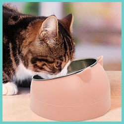 gamelle anti-vomissement pour chat rose